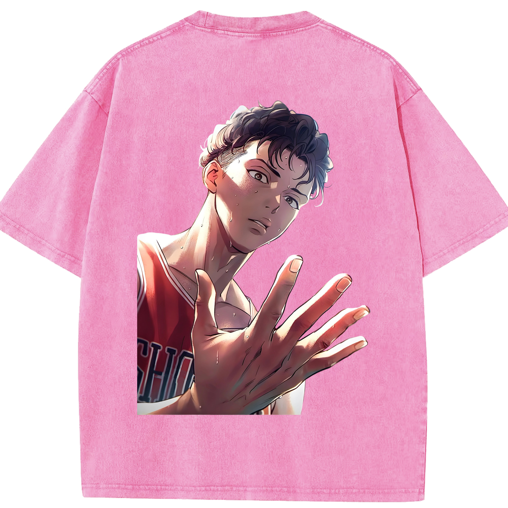 SLAM DUNK／スラムダンク 綿100% ヴィンテージ風 半袖Tシャツ（背面プリント）
